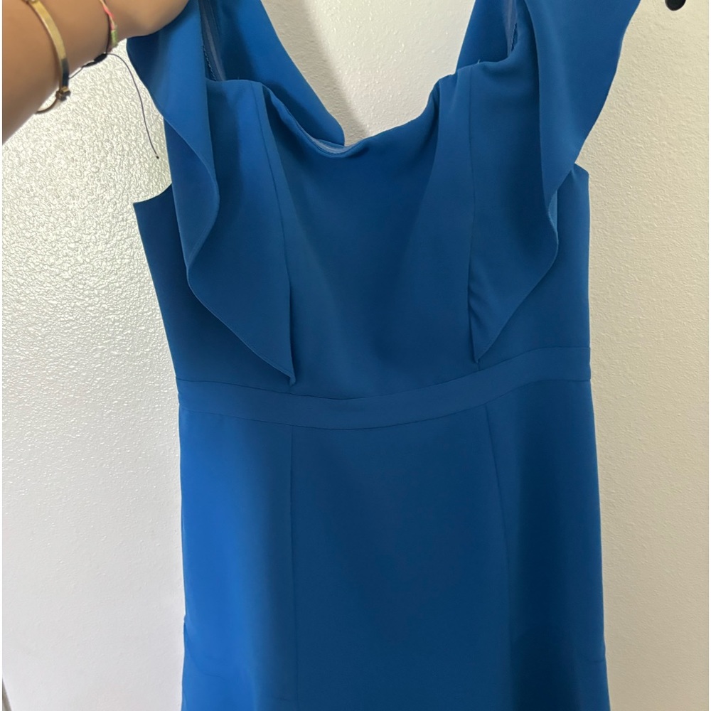 Woman’s mid length blue BCBG dress